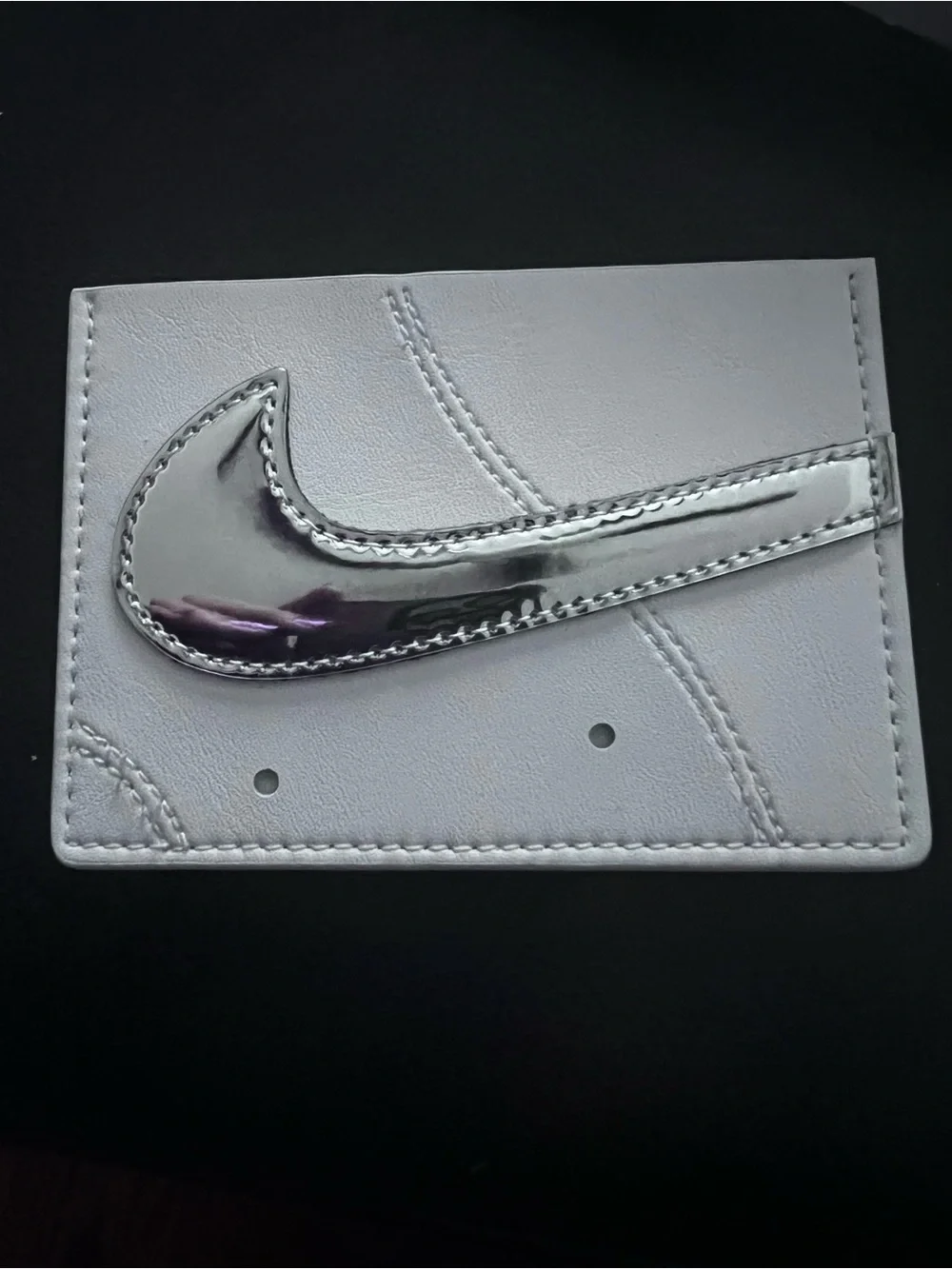 NIB Nike Silver Metallic Swoosh Card Wallet - unisex Accessories
